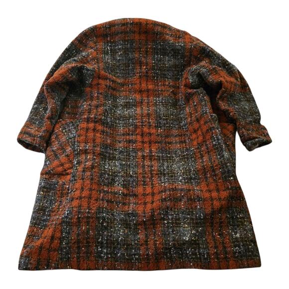 Vintage Kay McDowell Tweed Orange Coat Mid Century Jacket MCM Retro Style SZ M - Picture 3 of 6
